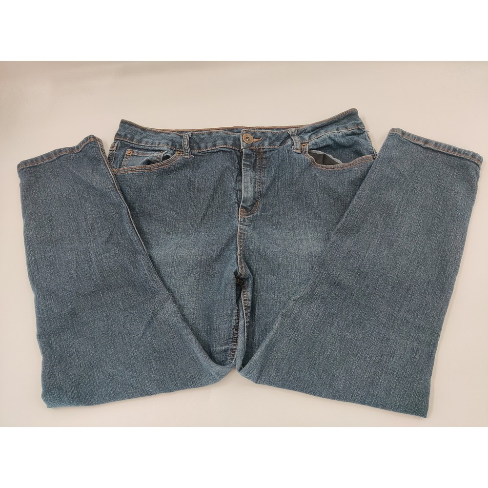 Natural Reflections Blue Denim Jeans‎ Women's Size 18P Straight Leg Casual
